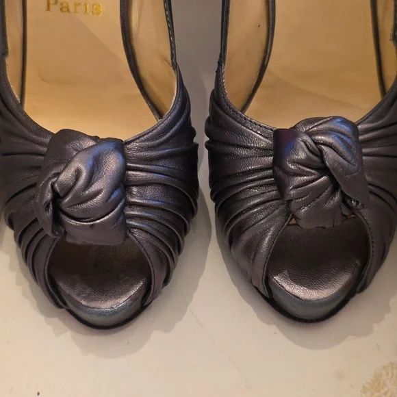 Silver Louboutin Jenny Heels, 36.5 - Picture 2 of 9